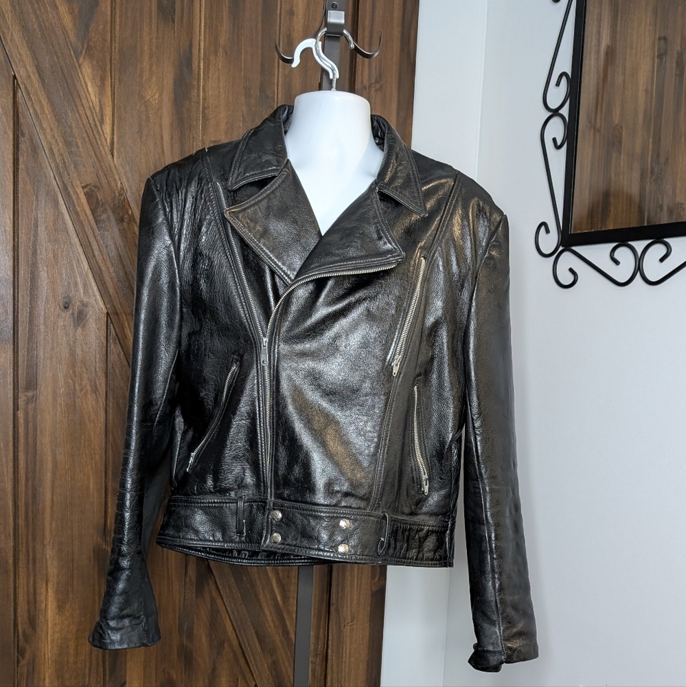 Black Leather Biker Jacket